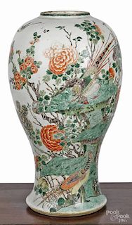 Large Chinese famille verte porcelain meiping, 1