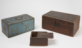 Three Good Early Painted Boxes