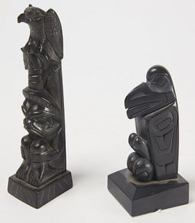 Argillite Totem and Raven