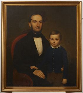 Portrait of Wm Henry Mann & Son with 2 Miniatures