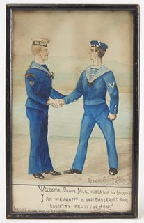 Watercolor of Two British Sailor