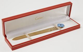 Cartier Sterling & Enamel Letter Opener