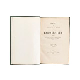 Robles, Manuel. Memoria del Secretario de Estado y del Despacho de Guerra y Marina... México, 1852. Dos planos plegados.