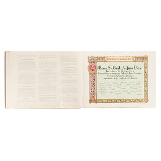 Álbum Oficial del Comité Nacional del Comercio. 1er. Centenario de la Independencia de México. México 1910. 2 láminas plegadas.