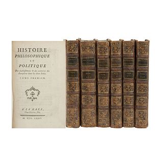 Raynal, Guillaume Thomas. Histoire Philosophique et Politique des Établissements & du Commerce des Européens... 1774. Pzs 7.