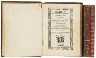 Colección de Decretos, Órdenes y Circulares/ Colección de los Decretos y Órdenes del Soberano Congreso... México: 1827 y 1825. Pzs: 3.