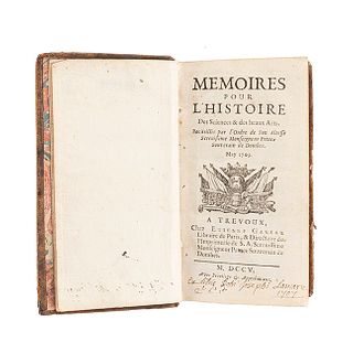 Mémoires pour l'Histoire des Sciences et des Beaux-Arts...Trevoux,1705.Contiene el Mapa de Eusebio Kino Publicado en Lettres Édifiantes