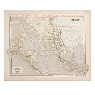 Morse, Sidney - Breese, Samuel. Mexico. Central America and Yucatan. New York, ca. 1845.  Mapa a color.