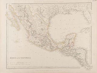 Sharpe's Corresponding Maps. Mexico and Guatemala. London, 1848. Mapa grabado con límites coloreados.