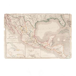 Wyld, James. Mexico and Central America. London, ca. 1850. Mapa grabado con límites coloreados.