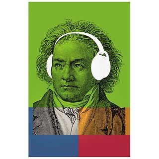 GERMÁN MONTALVO, Ludwig van Beethoven, Unsigned, Stamp from Wolfryd - Selway Projects, Serigraphy without print number, 33.8 x 22" (86 x 56 cm)