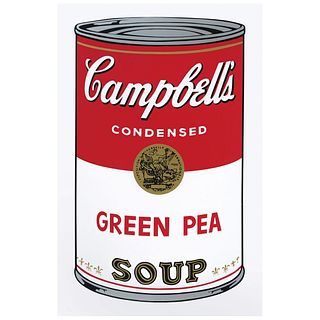 ANDY WARHOL, II. 50 : Campbell's Soup I Green Pea, Stamp on back, Serigraphy without print number, 31.8 x 18.8" (81 x 48 cm)