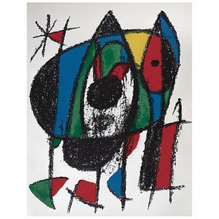 JOAN MIRÓ, Litografía V, from the suite "Miró Lithographe II", 1975, Unsigned, Lithograph without print number, 19.5 x 12.4" (49.6 x 31. 7 cm)