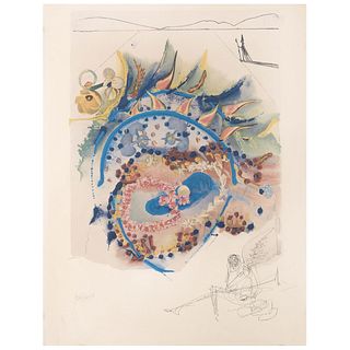 SALVADOR DALÍ, Untitled, from Hawaii-California Suite, 1973, Signed, Lithograph 124 / 250, 22.2 x 14.9" (56.5 x 38 cm)