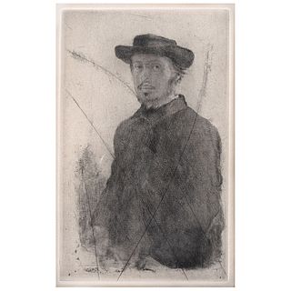 EDGAR DEGAS, Autorretrato, placa cancelada, (c. 1919-20), Unsigned, Rotogravure without print number, 9.4 x 8.8" (24 x 22.5 cm)