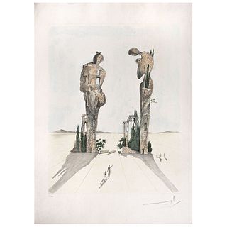SALVADOR DALÍ, Etude pour L'Angelus de Millet, Signed in pencil, Pochoir 222 / 300, 27.1 x 21.2" (69 x 54 cm)