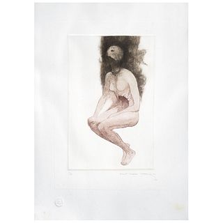 GUILLERMO MEZA, Untitled, Signed and dated 86, Etching and dry point 1 / 50, 11.4 x 7.4" (29 x 19 cm)