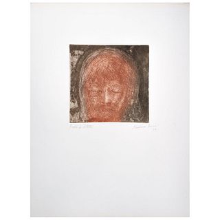 FRANCISCO CORZAS, Untitled, Signed and dated 74, Etching and aquatint a la poupeé, Proof of artist, 7.8 x 7.8" (20 x 20 cm)