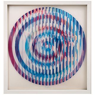 YAACOV AGAM, Invisible Rainbow, Signed, Agamograph 63 / 99, 13.7" (35 cm) in diameter