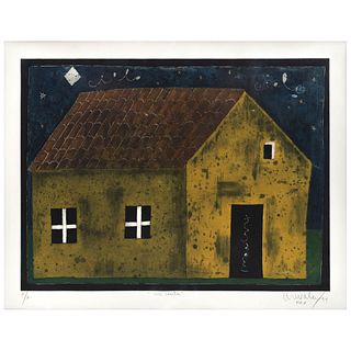 JAVIER ARÉVALO, Mi casita, Signed and dated Mex 94, Etching and aquatint P / A, 21.6 x 28.7" (55 x 73 cm)
