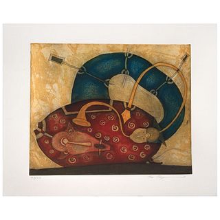 ROLANDO ROJAS, Untitled, Signed, Etching, sugar lift 47 / 50, 15.3 x 18.8" (39 x 48 cm), Certificate