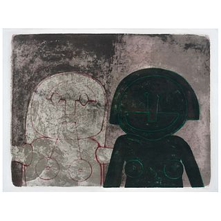 RUFINO TAMAYO, Deux têtes de femmes, (Dos cabezas de mujer), 1969, Signed, Lithograph 115 / 150, 21 x 27.4" (53.5 x 69.8 cm)