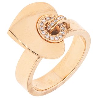 RING WITH DIAMONDS IN 18K ROSE GOLD FROM THE BVLGARI FIRM, BVLGARI BVLGARI CUORE COLLECTION Weight: 9.4 g. Size: 6