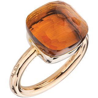 RING WITH CITRINE IN 18K ROSE GOLD FROM THE POMELLATO FIRM, NUDO COLLECTION Weight: 8.8 g. Size: 4 ¾ 