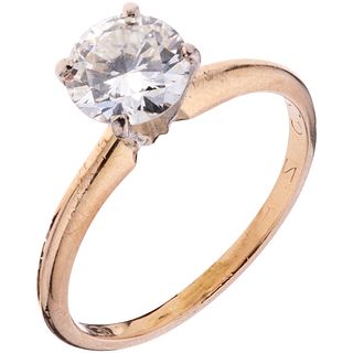 SOLITAIRE RING WITH DIAMOND IN 14K YELLOW GOLD Weight: 2.2 g. Size: 6 1 Brilliant cut diamond ...