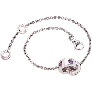BRACELET WITH AMETHYSTS AND TOURMALINE IN 18K WHITE GOLD FROM THE BVLGARI FIRM, BVLGARI BVLGARI ROMAN SORBETS COLLECTION Broc ...