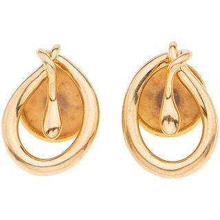 PAIR OF 18K YELLOW GOLD EARRINGS FROM THE FIRM TANE Post earrings. Weight: 17.1 g. Size: 0.66 x 0.9" (1.7 x 2.3 cm)