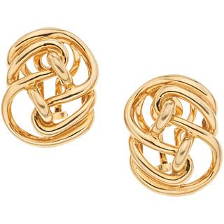PAIR OF 18K YELLOW GOLD EARRINGS FROM THE FIRM TANE Post earrings. Weight: 24.3 g. Size: 0.7 x 0.9" (1.8 x 2.4 cm)