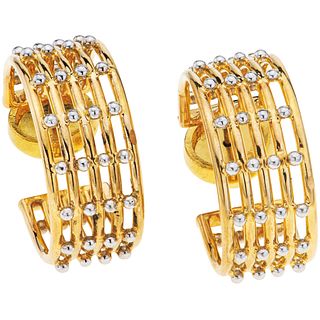 PAIR OF 18K YELLOW GOLD EARRINGS FROM THE FIRM TANE Post earrings. Weight: 18.6 g. Size: 0.39 x 0.9" (1.0 x 2.3 cm)