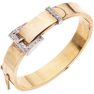 BRACELET WITH DIAMONDS IN 16K, 10K YELLOW GOLD AND PALADIUM SILVER In 16K gold set with diamonds in palladium silver ...
