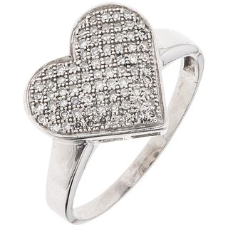 RING WITH DIAMONDS IN 14K WHITE GOLD Weight: 2.8 g. Size: 7 ¼ 78 Diamonds cut 8x8 ~ 0.25 ct