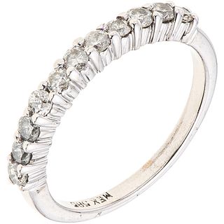 RING WITH DIAMONDS IN 14K WHITE GOLD Weight: 2.7 g. Size: 6 ¼ 11 Brilliant and Swiss cut diamonds ~ 0 ....