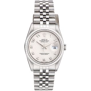 ROLEX OYSTER PERPETUAL DATEJUST WATCH IN STEEL REF. 16220, CA. 1990 - 1991 Movement: automatic. Caliber: 3135