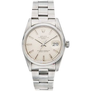 ROLEX OYSTER PERPETUAL DATE WATCH IN STEEL REF. 1500, CA. 1974-1975 Movement: automatic. Caliber: 1570 Series: 383X ...