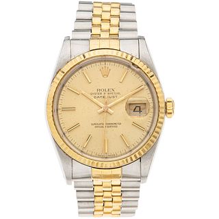 ROLEX OYSTER PERPETUAL DATEJUST WATCH IN STEEL AND 18K YELLOW GOLD REF. 16233 Movement: automatic. Caliber: 3135