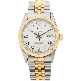 ROLEX OYSTER PERPETUAL DATEJUST WATCH IN STEEL AND 18K YELLOW GOLD REF. 16013, CA. 1980 - 1981 Movement: automatic.