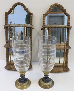 A Pair Of Giltwood Etageres Together With A Pair