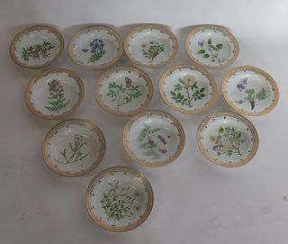 12 Royal Copenhagen Flora Danica Porcelain