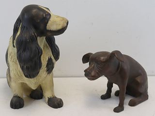 Antique Carved And Painted Wooden Dog.