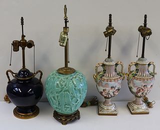 Lot Of 4 Antique Lamps.