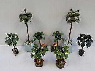 An Oasis Of Vintage Tole Metal Palm Trees
