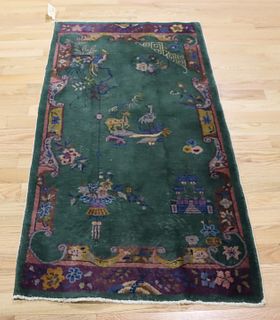 Art Deco And Finely Hand Woven Chinese Area Carpet