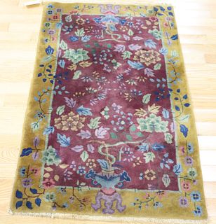 Finely Hand Woven Art Deco Chinese Carpet.