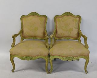 Upholstered Louis XV1 Style Chairs