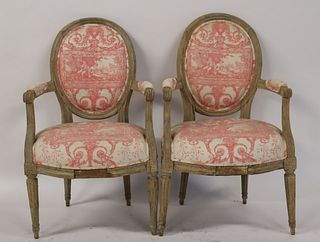 Pair Of Louis XV1 Arm Chairs.