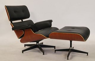 Vintage And Quality Eames Style Leather Upholster